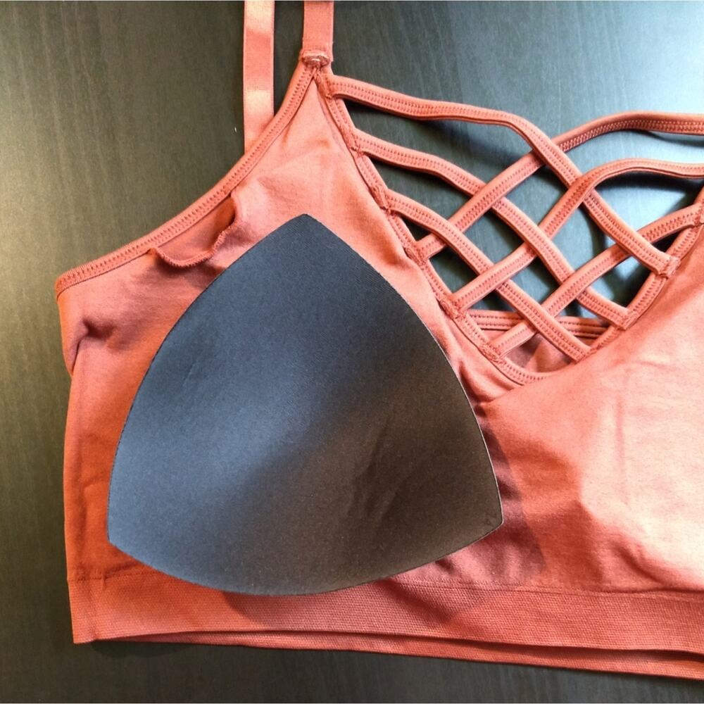 2X/3X Dark Purple Front V Lattice Bralette +bra padding adjustable straps Zenana - Picture 8 of 15